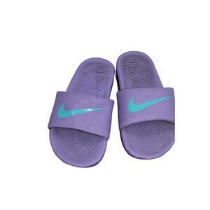 Nike Sandals Slides Youth Size 3 Purple Slip On Shoes Sporty Athletic Casual